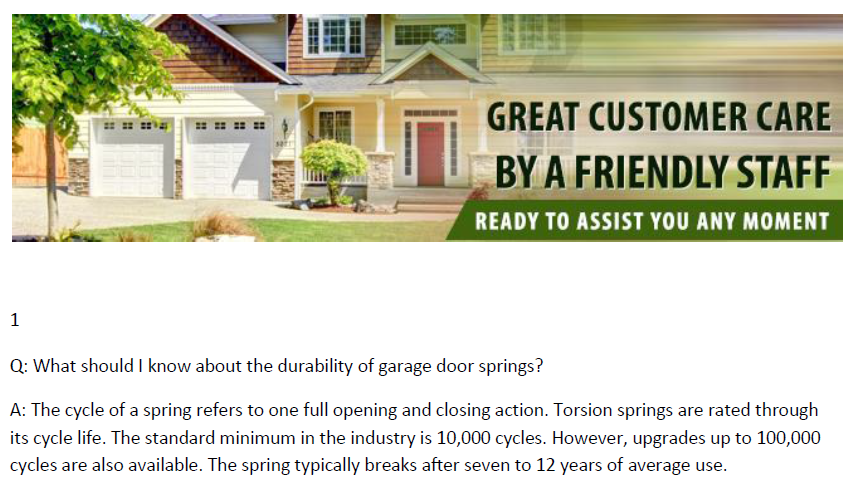 FAQs on Garage Door Springs - Garage Door Repair Medford