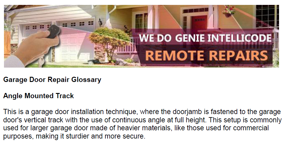 Garage Door Glossary - Garage Door Repair Medford